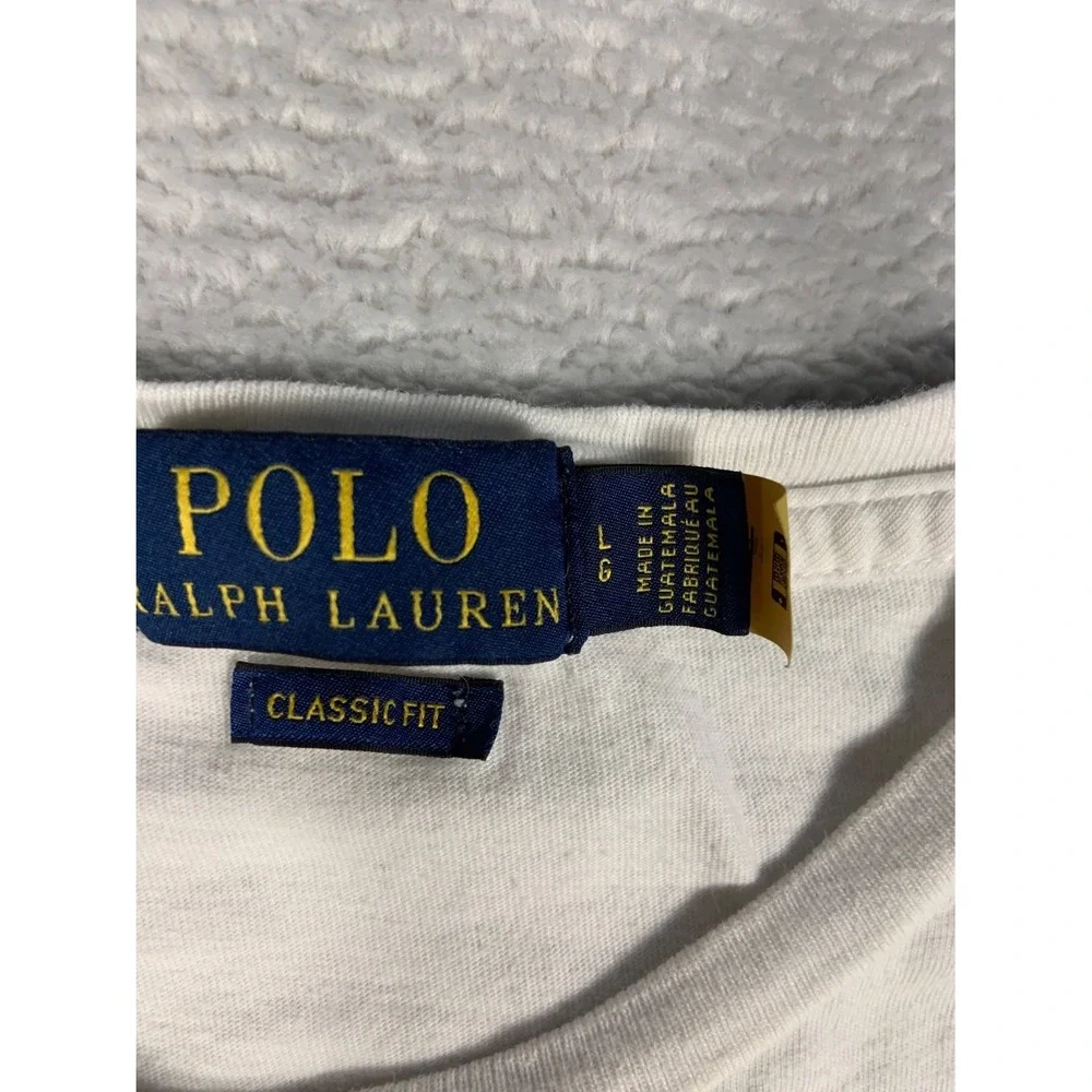 Polo Ralph Lauren Bear Men's T-Shirt L White Classic Fit Cotton